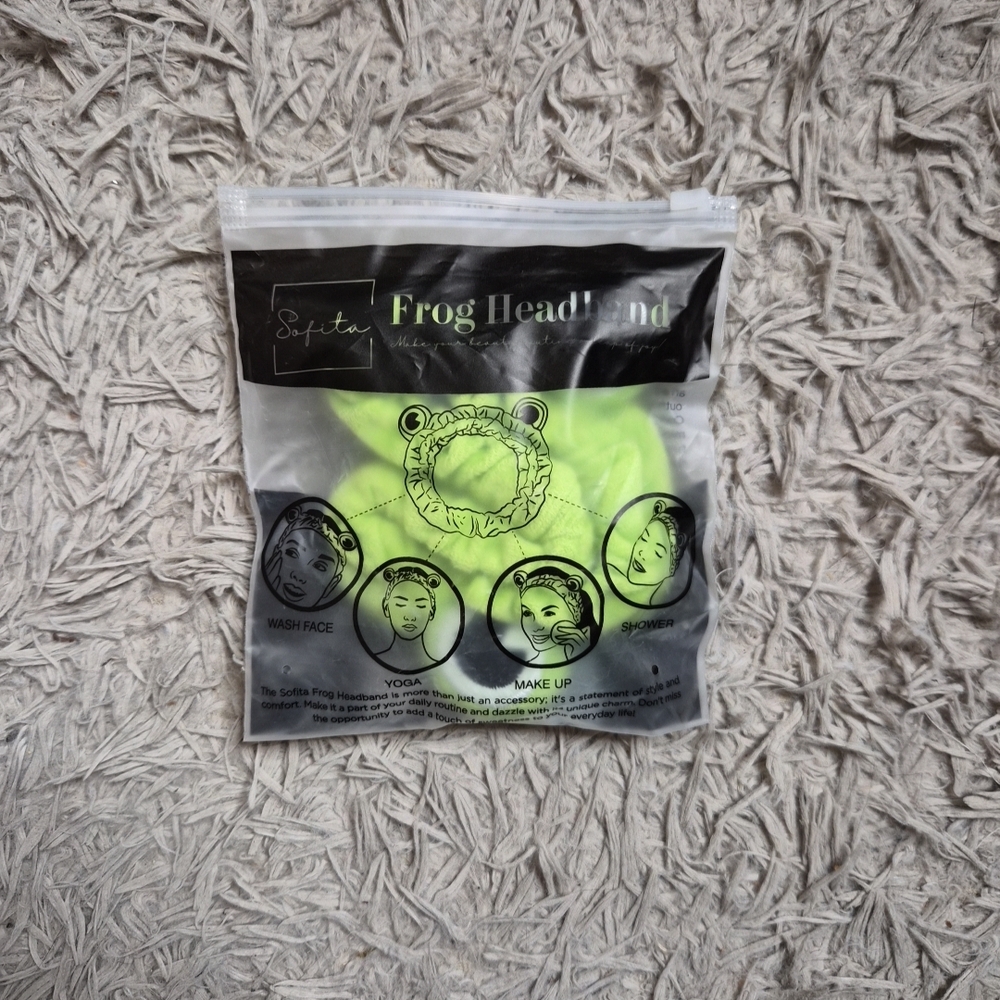 Sofita Frog Headband Face Wash Shower Makeup Prep Yoga Festival Kawaii Twee New